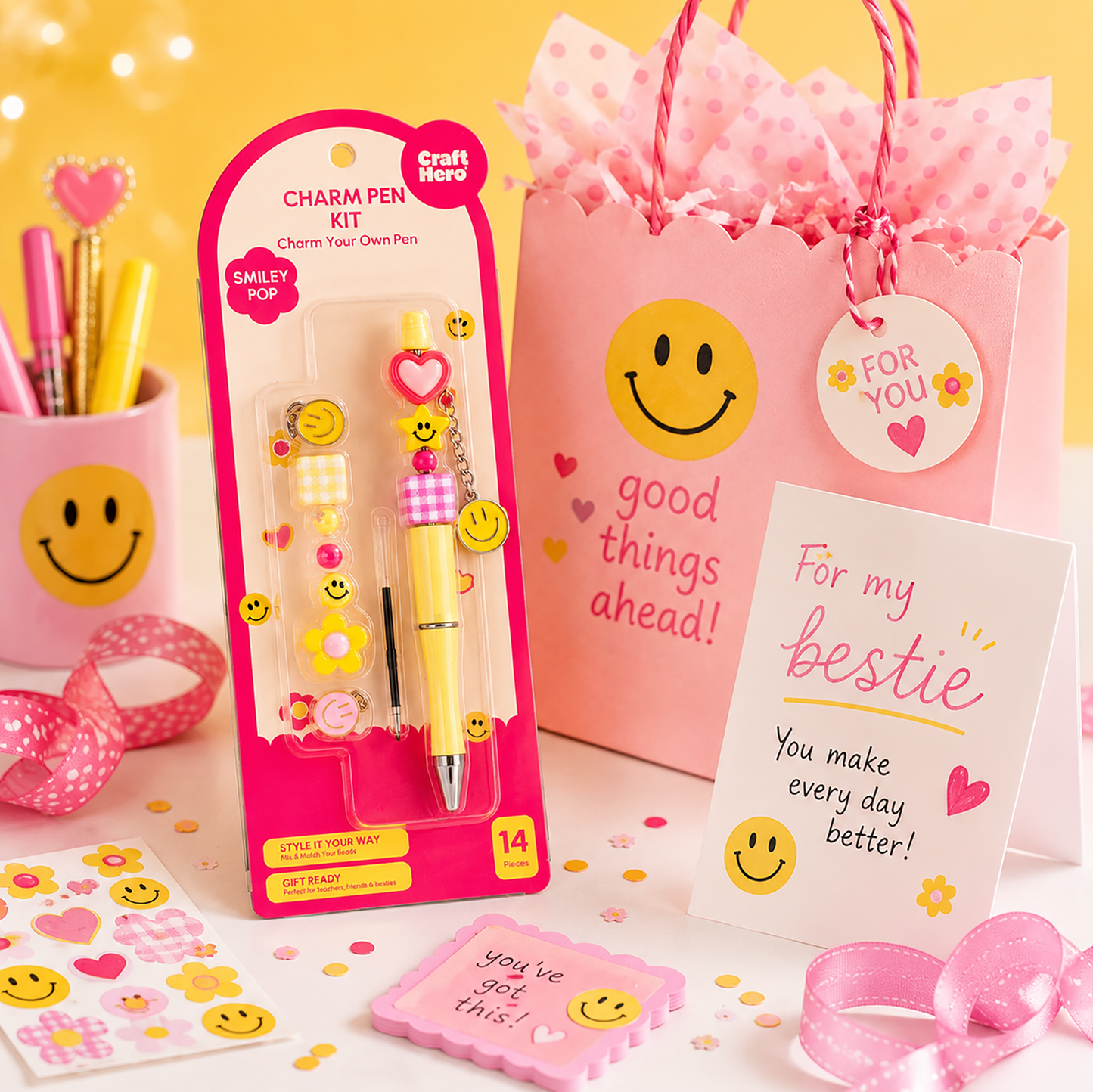 Bead Pen Kit | DIY Charm Pen | Smiley Pop | Gift