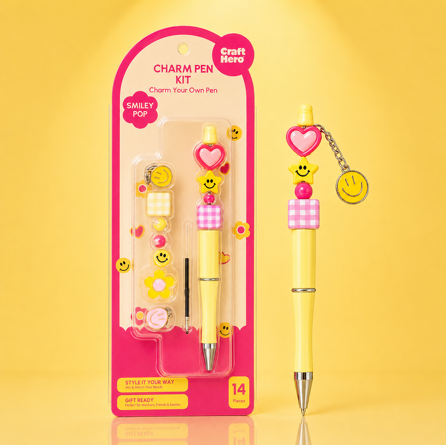 Bead Pen Kit | DIY Charm Pen | Smiley Pop | Gift