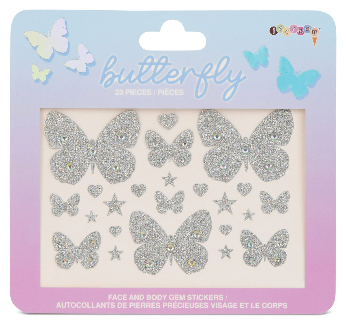 BUTTERFLY GEM FACE AND BODY STICKERS