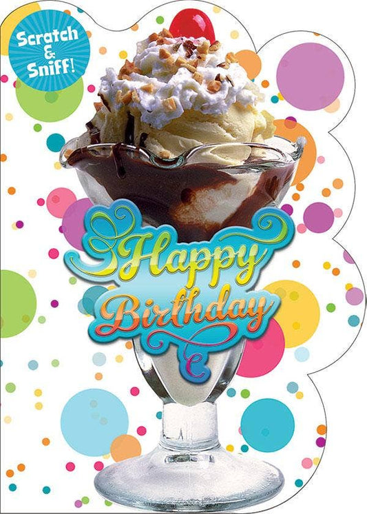 Ice Cream Sundae Scratch & Sniff-Chocolate Card