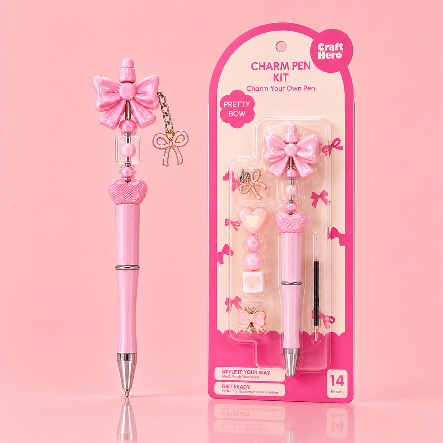 Bead Pen Kit | DIY Charm Pen | Pretty Bow | Gift