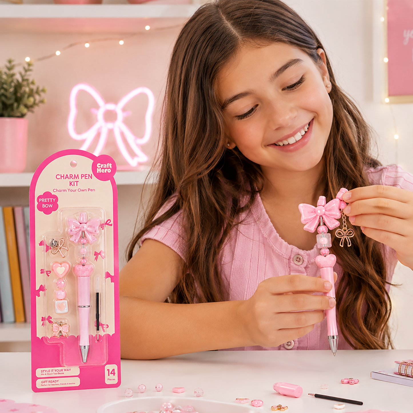Bead Pen Kit | DIY Charm Pen | Pretty Bow | Gift