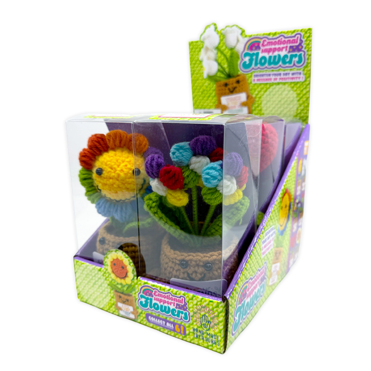 Emotional Support Crochet Plush Flowers Keepsake - 6/Display