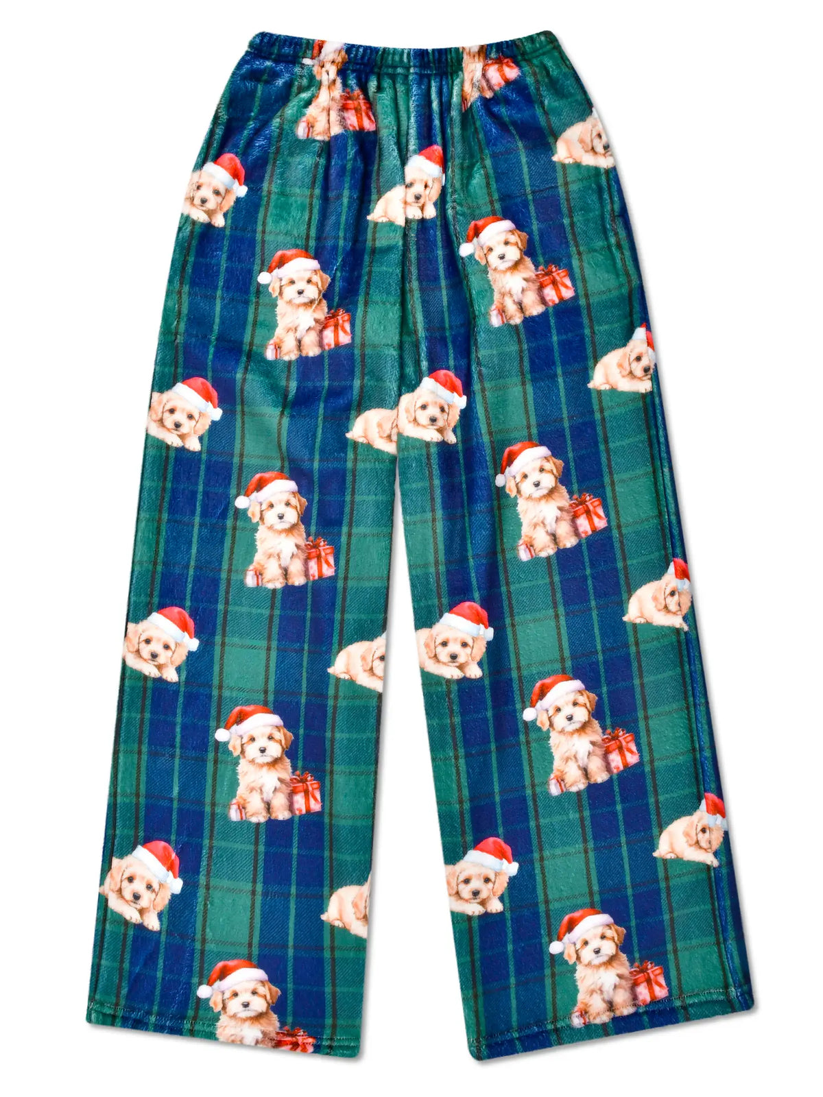 Santa Doodle Plush Pants Lg