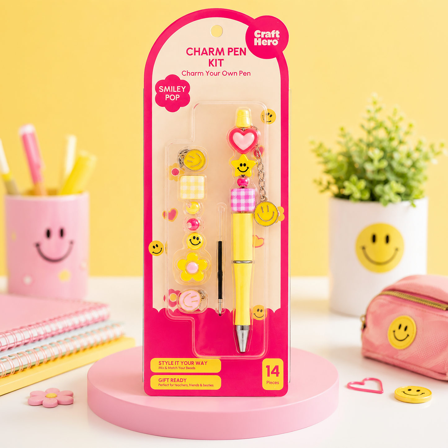 Bead Pen Kit | DIY Charm Pen | Smiley Pop | Gift
