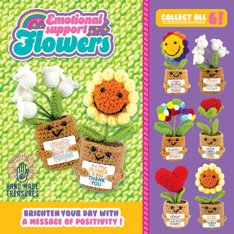 Emotional Support Crochet Plush Flowers Keepsake - 6/Display