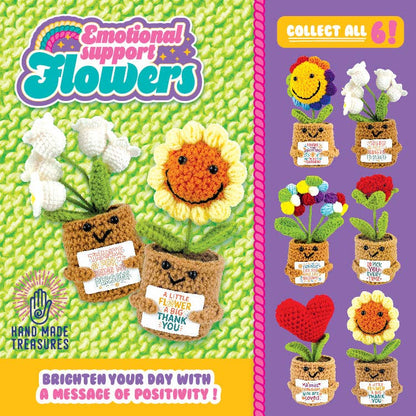 Emotional Support Crochet Plush Flowers Keepsake - 6/Display