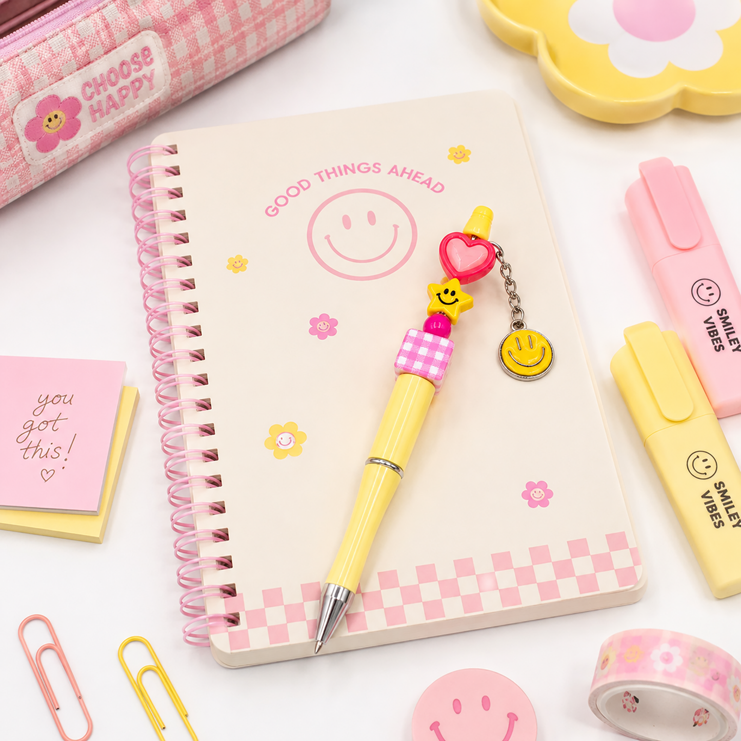 Bead Pen Kit | DIY Charm Pen | Smiley Pop | Gift