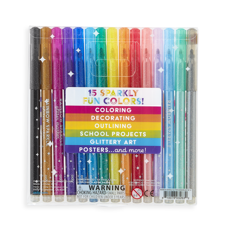 Glitter Rainbow Markers