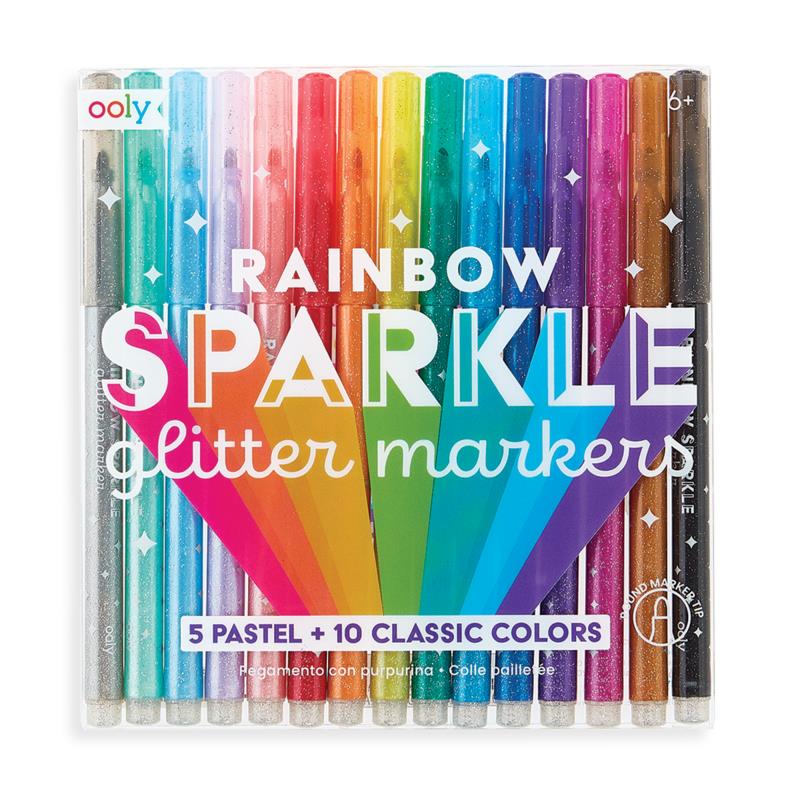Glitter Rainbow Markers